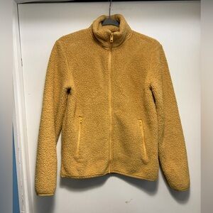 TNA Women's Mustard Yellow Sherpa Zip-Up Jacket